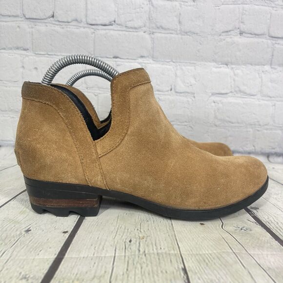 Sorel Shoes - Sorel Ankle Booties Women Size 10 Lolla Brown Suede Leather Waterproof Cut Out